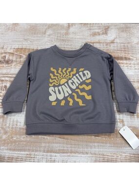 Baby Sweatshirt in Gray with Yellow “SUN CHILD” Design in Size 6 Months